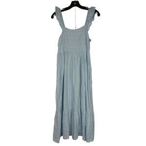 From Palmer Cottagecore‎ Light Blue Eyelet Ruffle Feminine Midi Dress Medium